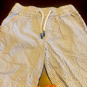 Gap kids pull-on shorts, size S, blue and white stripe